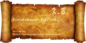 Kornhauser Bánk névjegykártya